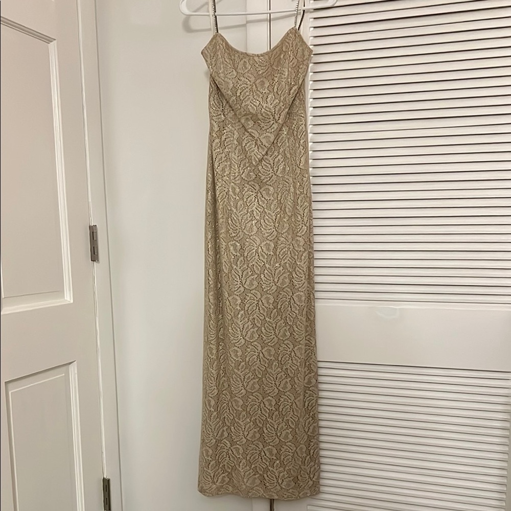 Elegant Vintage 90s Beige Lace Dress EUC